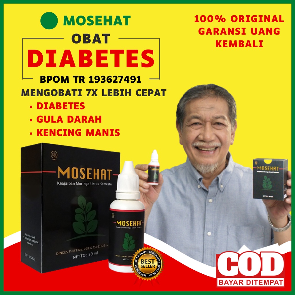 MOSEHAT Obat Diabetes Paling Ampuh Obat Herbal Diabetes Obat Gula Darah & Kencing Manis - 30ml