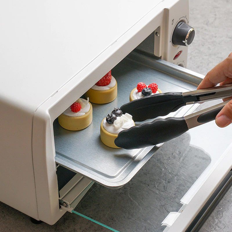 Alat Penjepit Makanan Silikon dan Stainless Steel Tahan Panas / Capit Capitan Serbaguna