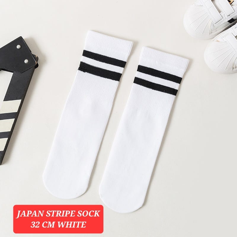 JAPAN STRIPE BLACK SOCK KAOS KAKI PANJANG ALA JEPANG KOREA FASHION IMPORT