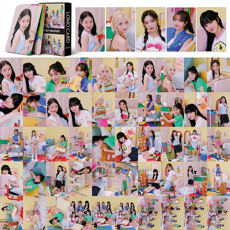 55pcs /box IVE Photocards LOVELY VACATION LOMO Card Postcard Kartu Koleksi In Stock New Arrival LY