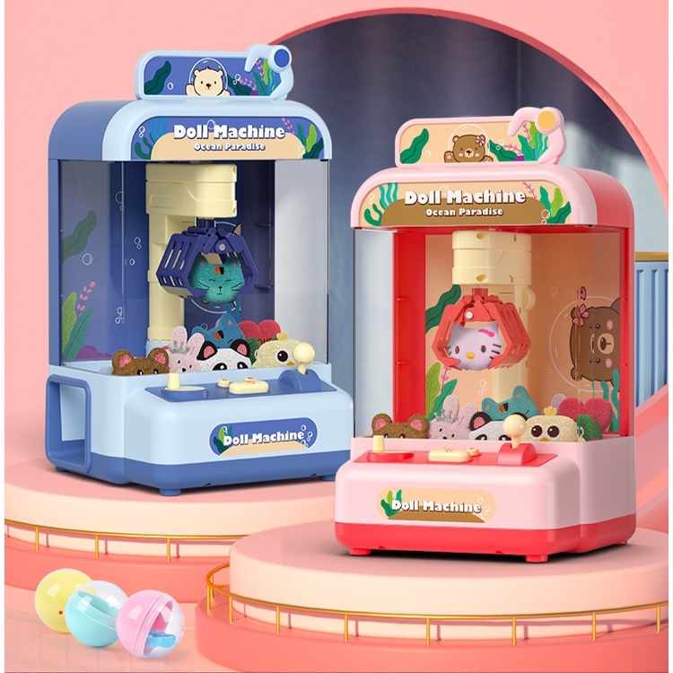 Mainan Anak MINI DOLL MACHINE Mesin Tangkap Boneka Mesin Capit Boneka