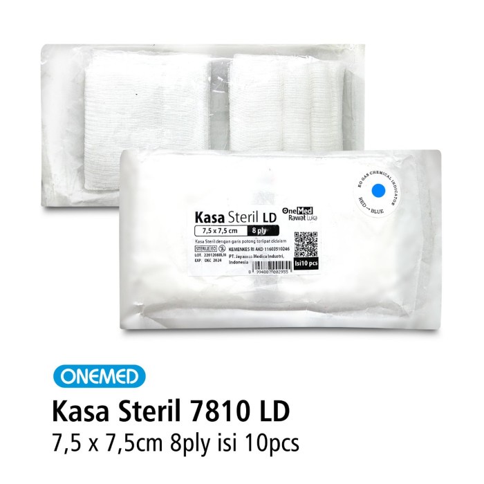 Kasa Steril 7810 LD OneMed 7.5x7.5cm 8 ply 10 pcs OJB