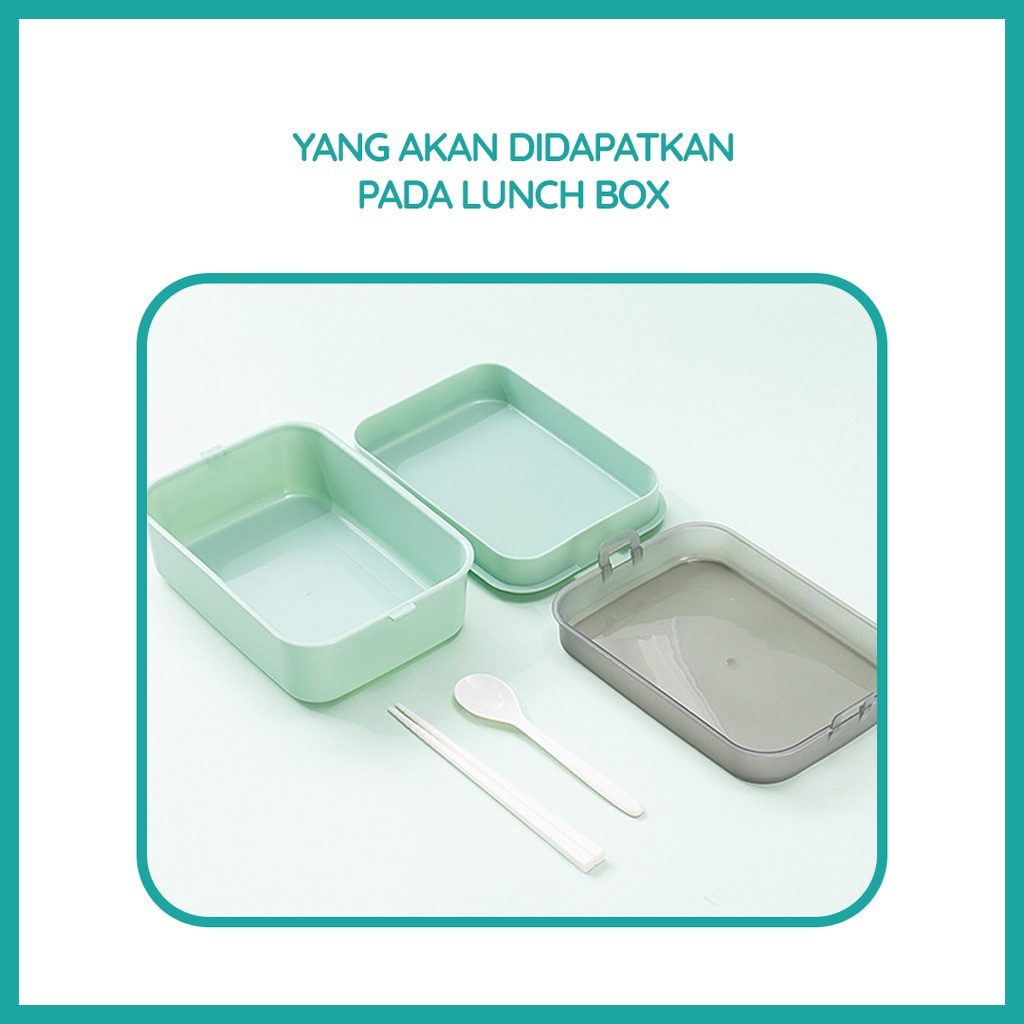 Kotak Makan Bekal Anak Tingkat / Lunch Box tingkat Sekat Multifungsi Microwavable / Kotak Makan 2 Lapis Set