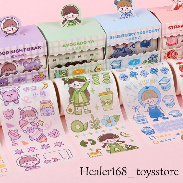 

DFE✡ Roll Stiker Washi Karakter Lucu / Stiker Motif kartun / Stiker Motif Lucu FRESHH
