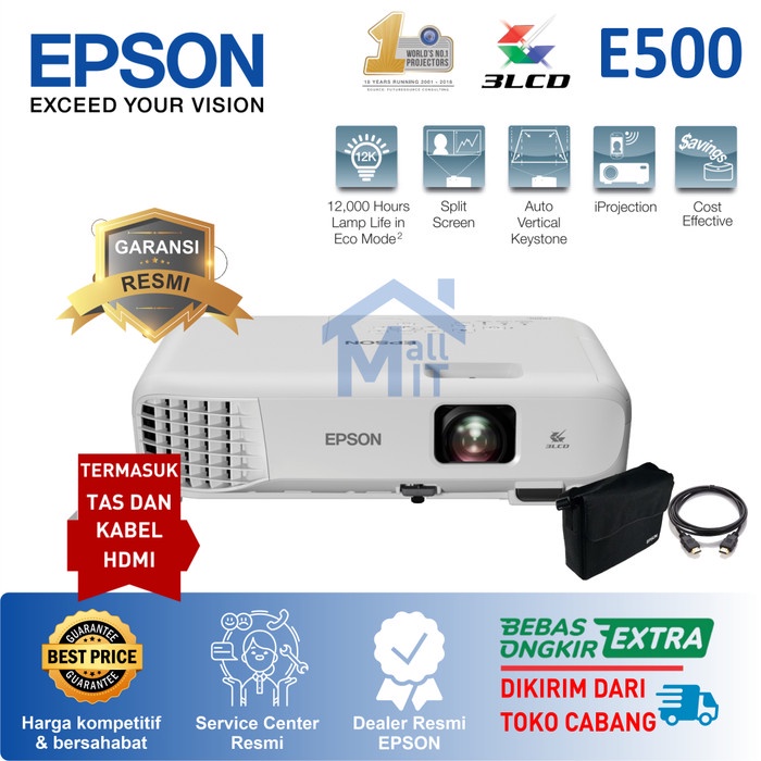 Ready Stok PROYEKTOR EPSON EB-E500 EBE500 EB E500 PENGANTI EB-S400 S400 S 400 XGA 3939