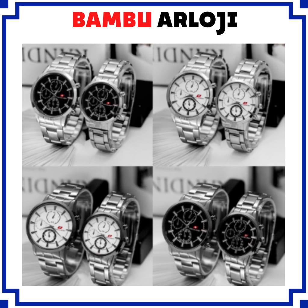 BAJ COD JAM TANGAN COUPLE RANTAI CRHONO VARIASI GROSIR IMPORT PRIA WANITA PASANGAN MURAH PREMIUM RM065