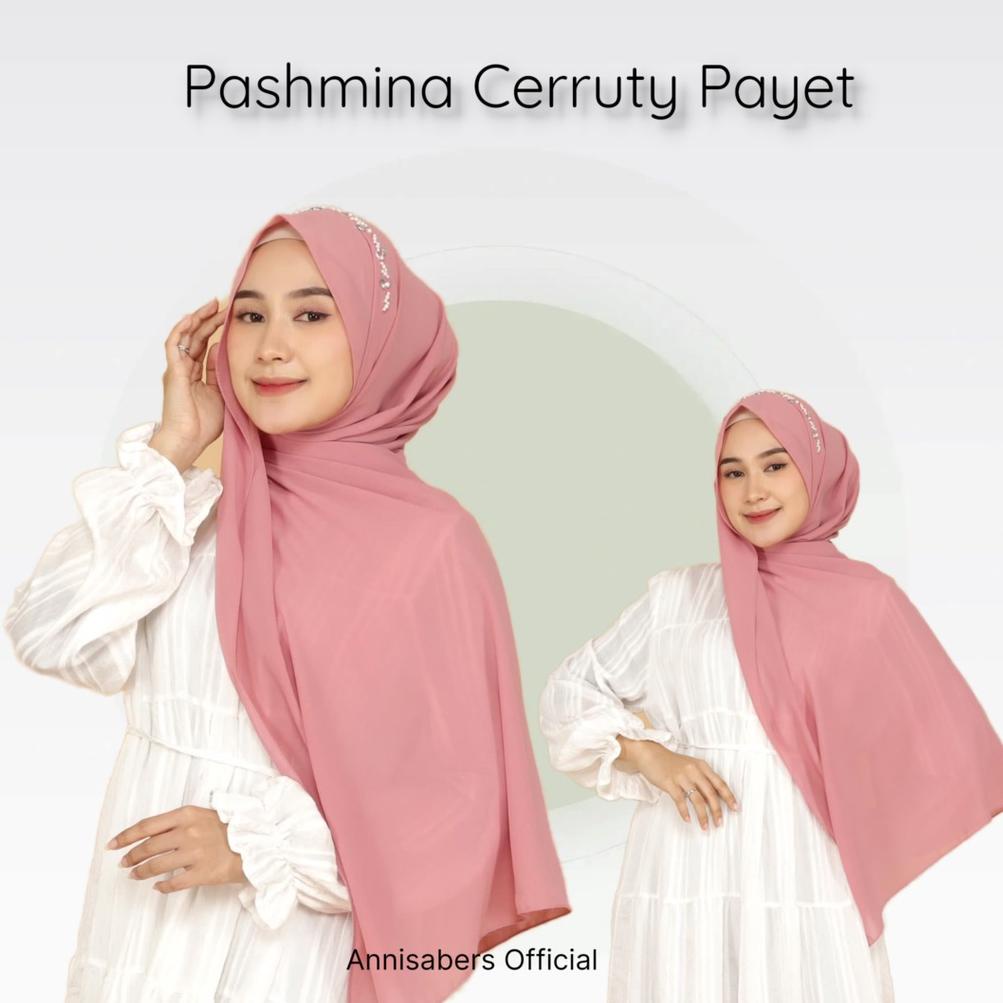 Diskon✲ Pasmina payet / Pashmina payet / Pashmina payet mutiara bahan cerruty / Pashmina payet bando