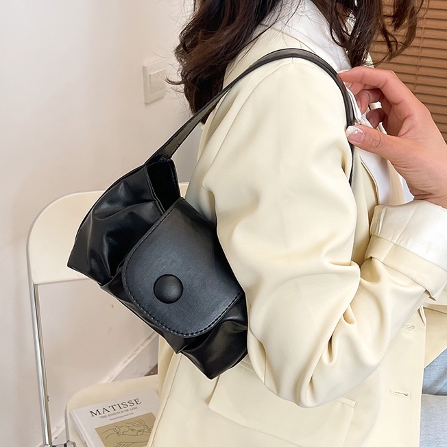 Finom Sessy - Tas Bahu Kancing Polos Simpel | Shoulder Bag Slingbag Wanita Remaja Cute Korean