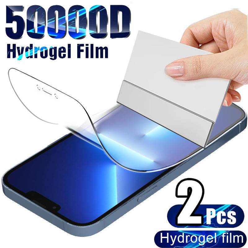 2pcs Full Cover Hydrogel Film Untuk iPhone 6 6s 78 Plus SE 2020 2202 X Xs XR Xs Max Pelindung Layar Untuk iPhone 14 13 12 11 Pro Max Mini Plus Soft Back Film