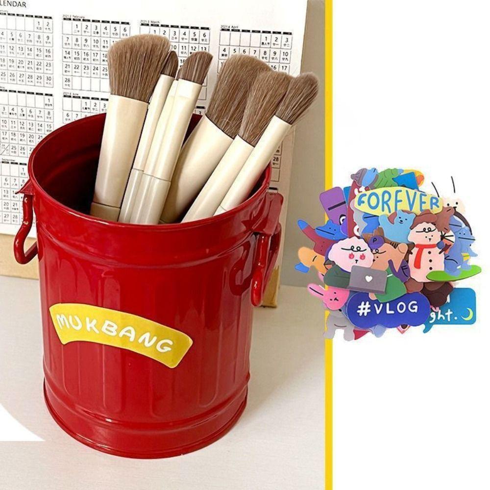 Mxbeauty Pen Organizer Lucu Baru Trendi Makeup Brushes Holder Siswa Alat Tulis Kapasitas Besar Indah Ember Besi