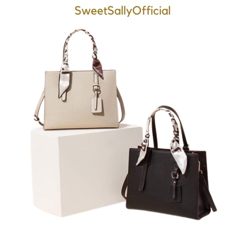 SweetSally - Tas Tote Bag /  Hand Bag Ruby Croco ( Tanpa Twilly )