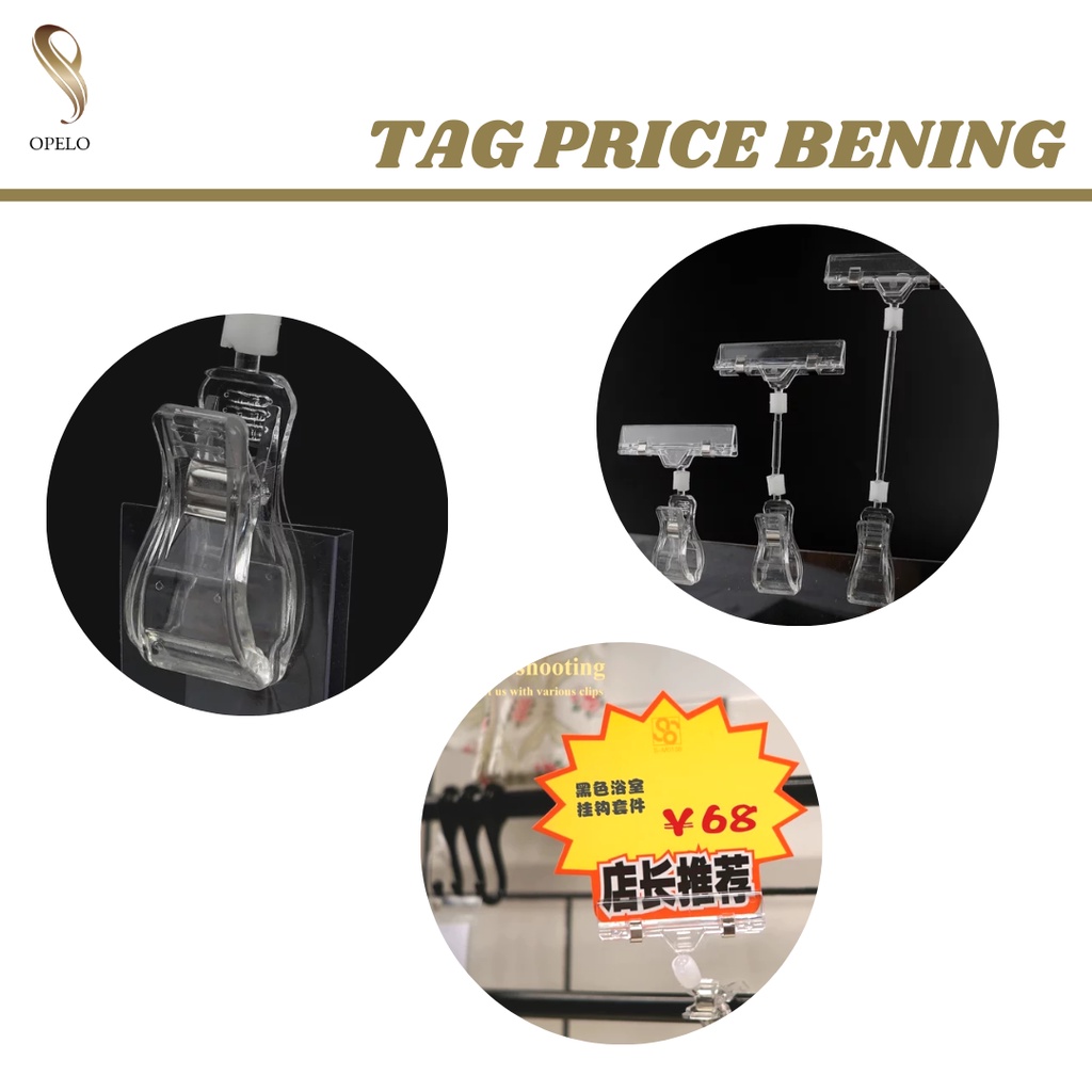 

( 5 Pcs ) Tag Price Holder Bening Jepit Harga Clear Jempol Harga Bening Jepitan Kertas Transparan