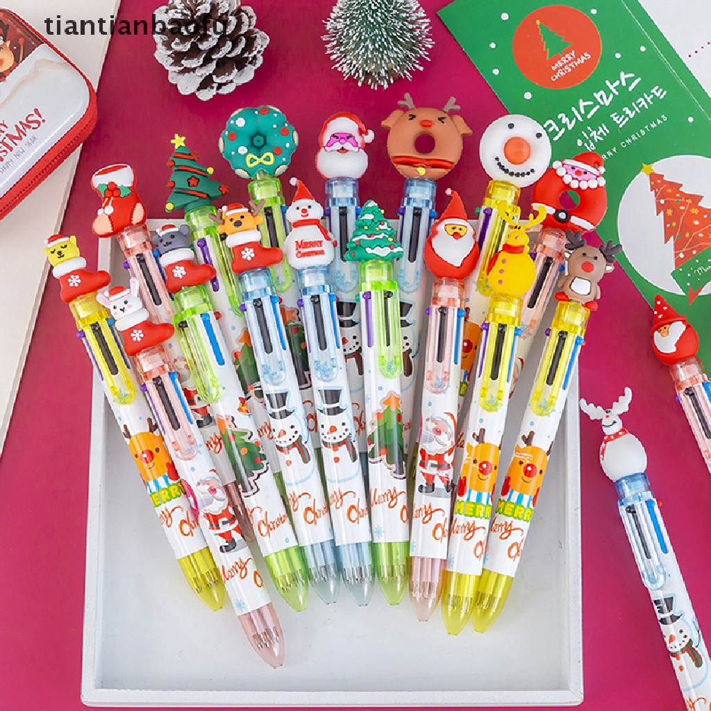 1 Pc Pulpen 6 Warna Dapat Ditarik Untuk Hadiah Natal