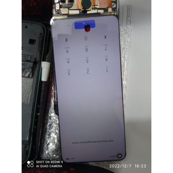 LCD realme 7i c17 a53 tanpa kaca minus bercak hitam sedikit cabutan