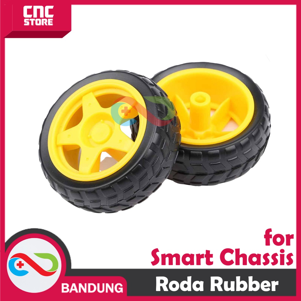 WHEEL RODA RUBBER FOR SMART ROBOT CAR 4WD 2WD