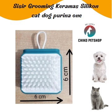 Sisir Grooming Keramas Silikon Purina One | Sisir Mandi Kucing Anjing