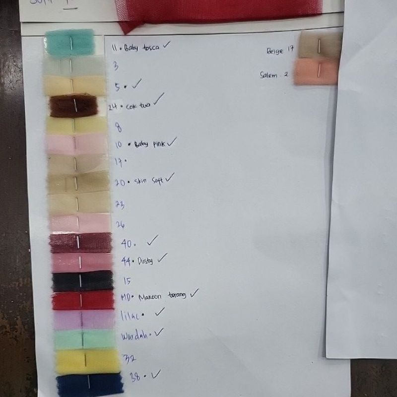 kain tile polos/tulle polos/tille polos. warna pd foto