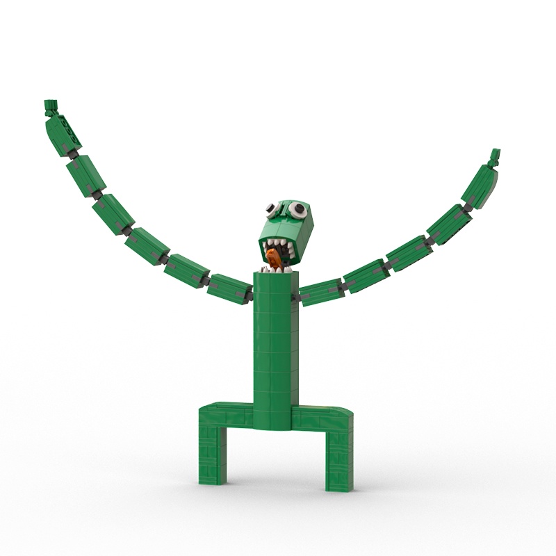 Moc Horror Game Untuk Teman Pelangi Little Green Man Blue Monster Building BLocks Set Meme Karakter Kartun Figure Bricks Mainan