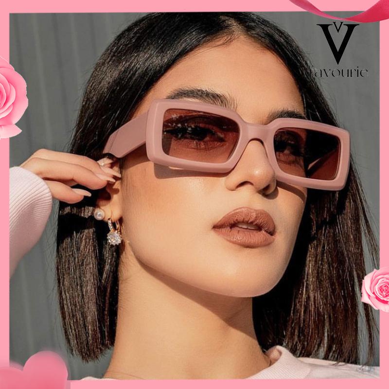 CODKacamata Hitam UV400 Bentuk Persegi Panjang Motif Leopard Gaya Retro Untuk Wanita Fashion-FA