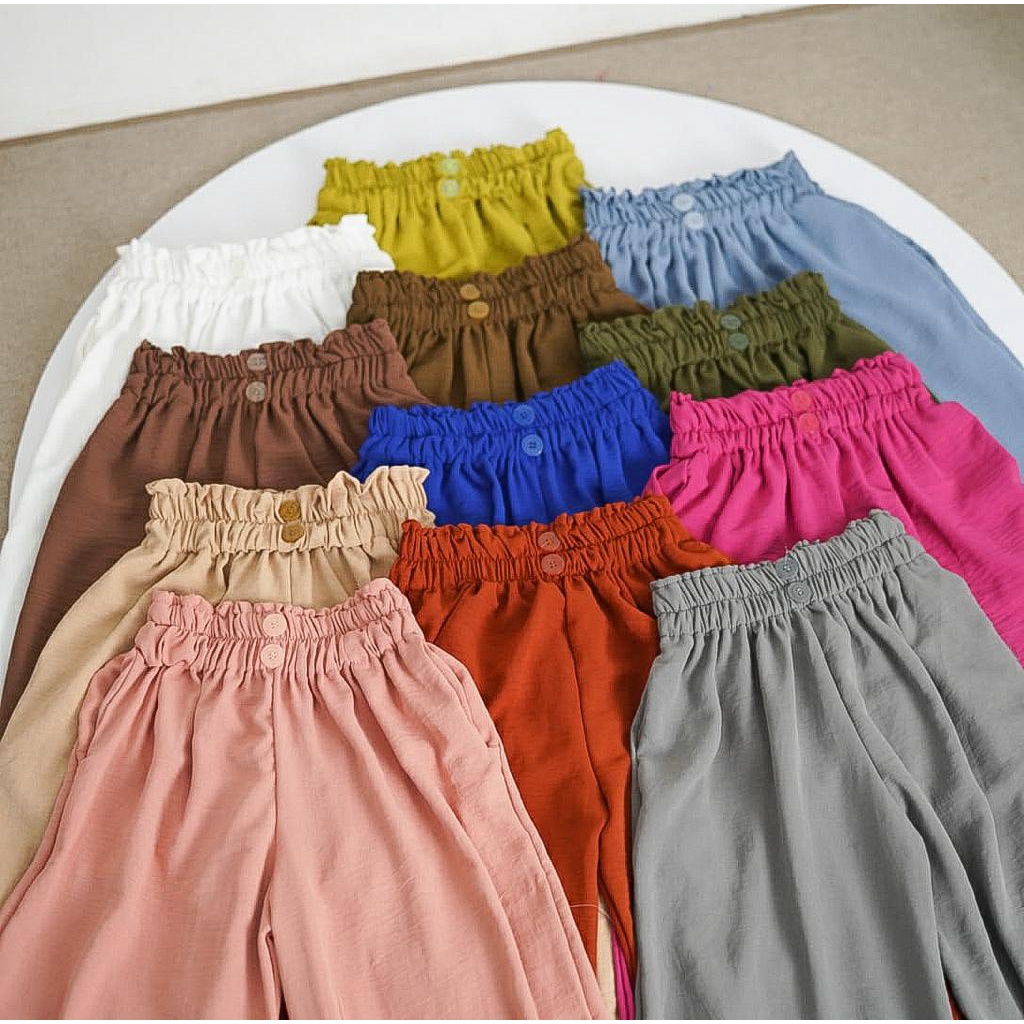 BEFAST - ZFS CELANA KULOT SINTA / DUOFLOW CRINCLE AIRFLOW KULOT / Celana Panjang Polos / Termurah / Celana Kulot Karet / Pakaian Casual Wanita / Kulot Banyak Varian Warna / Fashion Kekinian Remaja Wanita