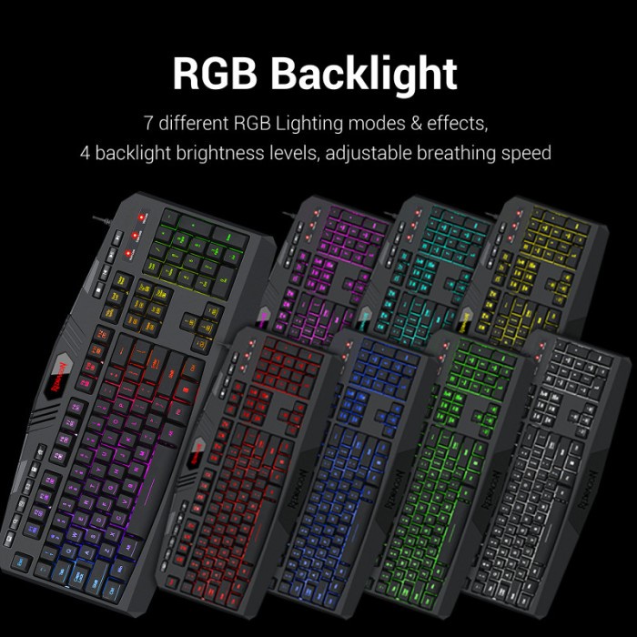 Keyboard Gaming Redragon KeyboardMouse 2 in 1 Combo RGB - S101-1