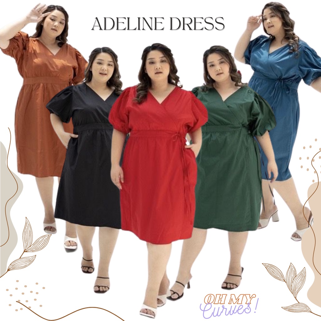 OMC - ADELINE DRESS BIG SIZE KIMONO DRESS JUMBO KATUN DRESS IKAT JUMBO DRESS NATAL BIG SIZE