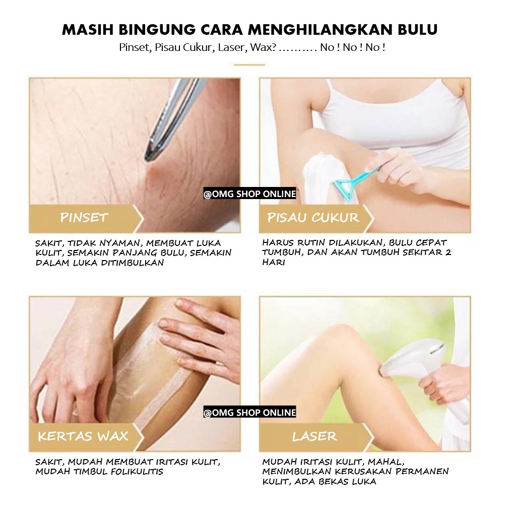 Beli 1 Gratis 1 !!! Images Hair Removal Cream Penghilang Bulu Tanpa Iritasi 60 Gr (Depilatory Cream) / Krim Penghilang Rambut Alami Perontok Bulu Permanen Perontok Bulu Ketiak Bulu Kaki Tangan Perontok Bulu Kemaluan Miss V Krim Pencabut Bulu Pemutih Kulit