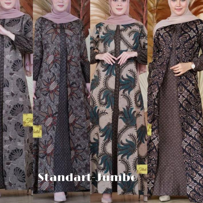 Hot Sale - Gamis Batik Jumbo Modern  - Gamis Busui All Size/Gamis Batik Kombinasi - Gamis Batik . . . . .
