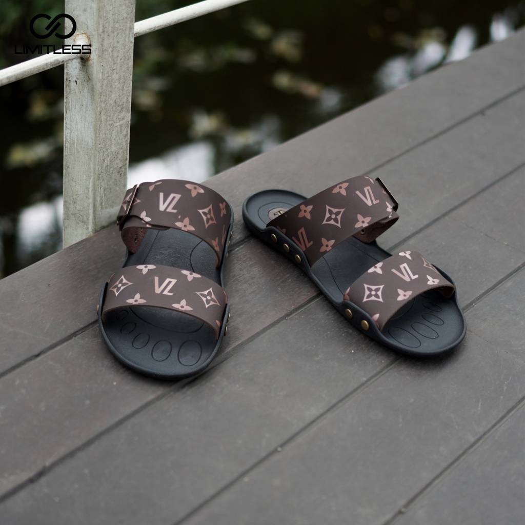 Sandal Strap Pria Kulit VINCENZO Sandal Terbaru VINCENZO Original Pria Slide Import Sandal Kulit Pria