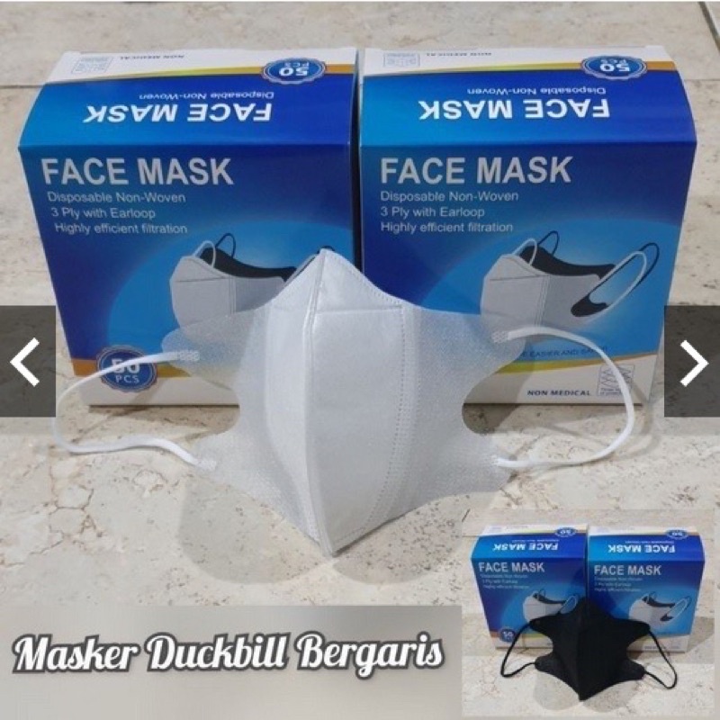 Masker Duckbill dewasa eceran 1pcs (harga pabrik bisa pilih warna)