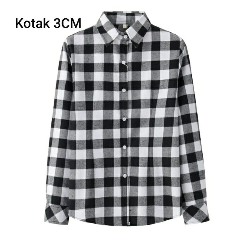 GSL KEMEJA WANITA CASUAL JUMBO KOREA LENGAN PANJANG IMPORT PREMIUM POLOS KOTAK KOTAK ATASAN OVERSIZE