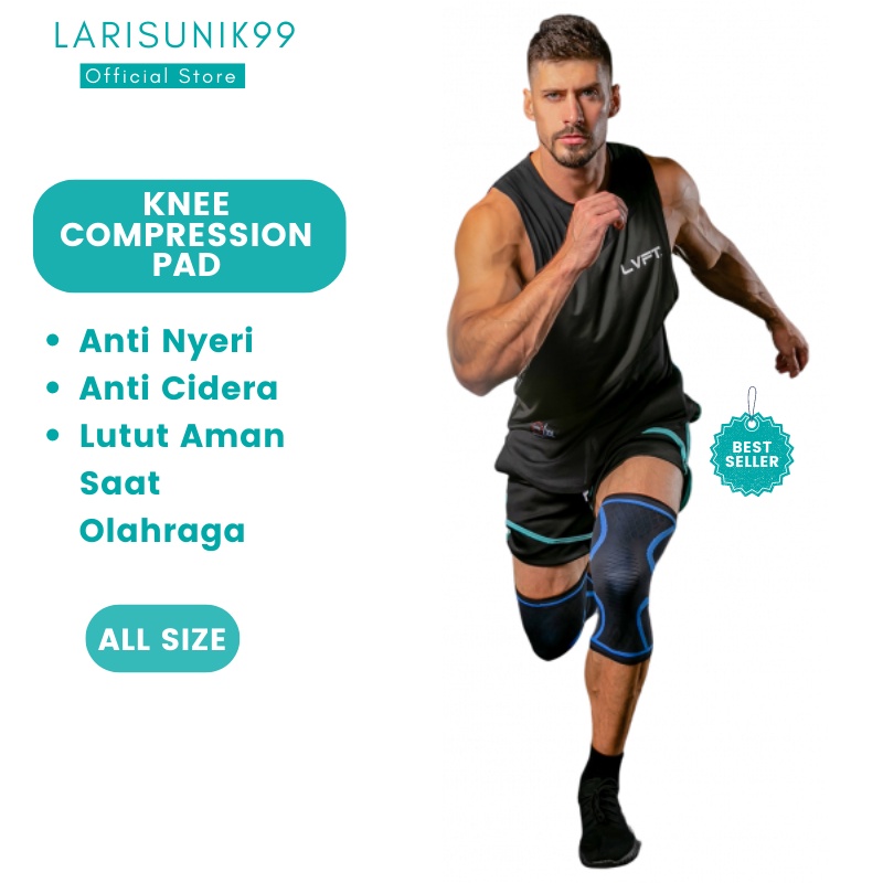Deker Lutut Perlengkapan Olahraga Fitness Knee Compression Pad Support Elastis Pelindung Lutut