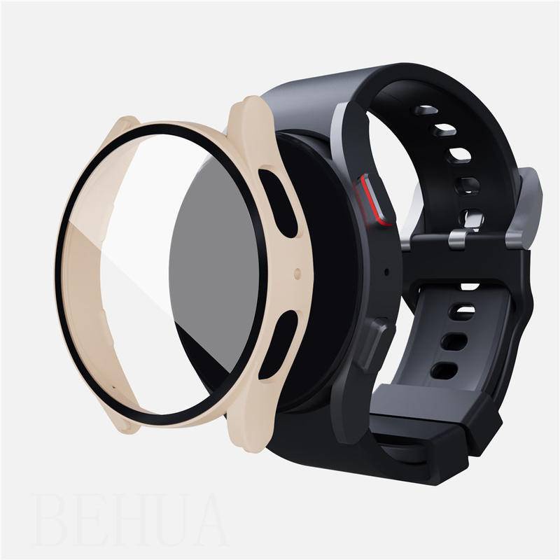 Case Pelindung Layar Bahan Kaca PC Bening Ukuran 44mm 40mm Untuk Samsung Galaxy watch 5