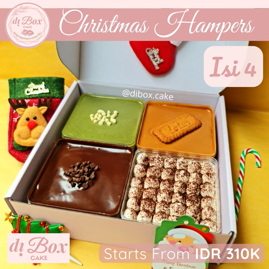 

Paket Isi 4 Christmas Hampers Dessert Box / Parcel Natal / Christmas Gift / Hadiah Natal