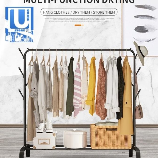 Clothes Stand hanger Single Rak besi jemuran baju Gantungan topi jaket paling dicari