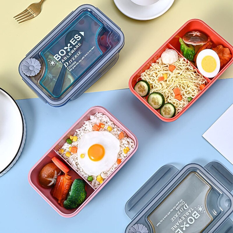 Kotak Makan Boxes Bento Box Boxes Unisex  Kotak Bekal Anti Bocor Tumpah Free Sendok