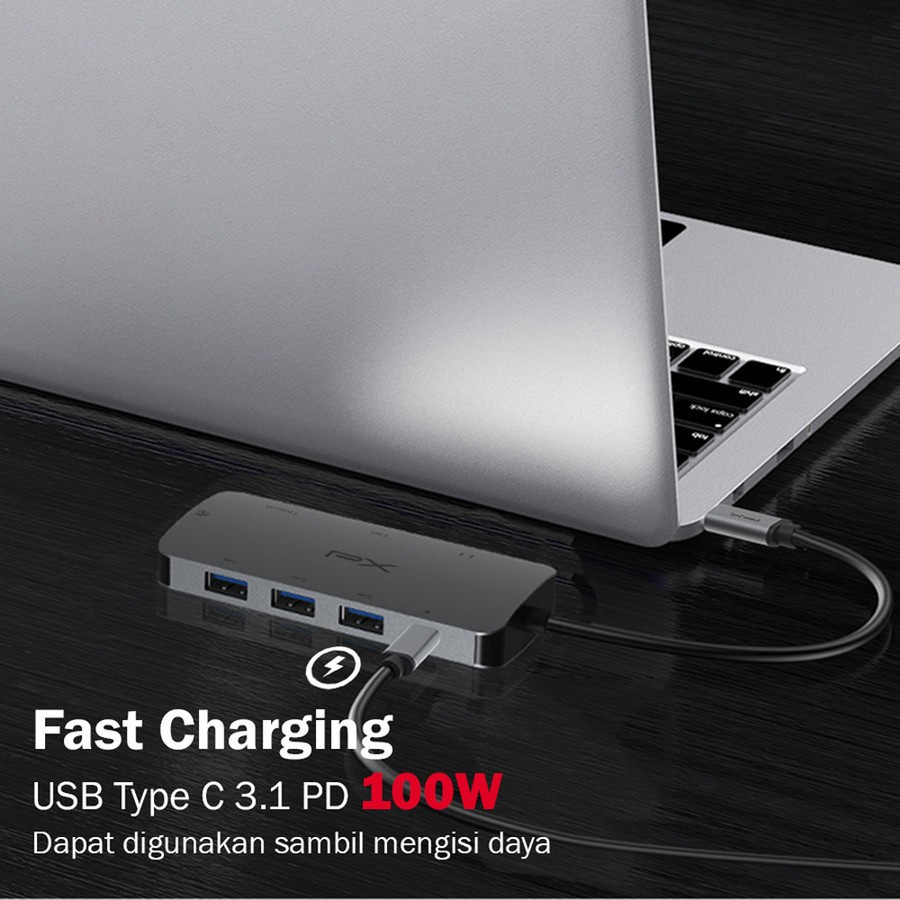 PX UCH18 USB Hub Adapter Converter Type C to USB 3.1 8in1