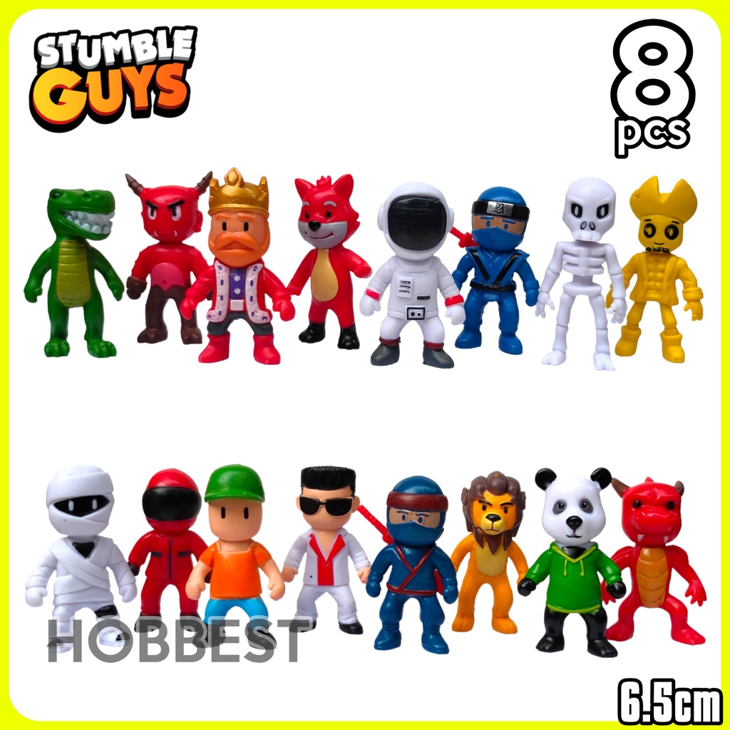 Action Figure STUMBLE GUYS set isi 8 pcs - Miniatur Topper Kue Pajangan Cake Mainan Toy Stamble Guy