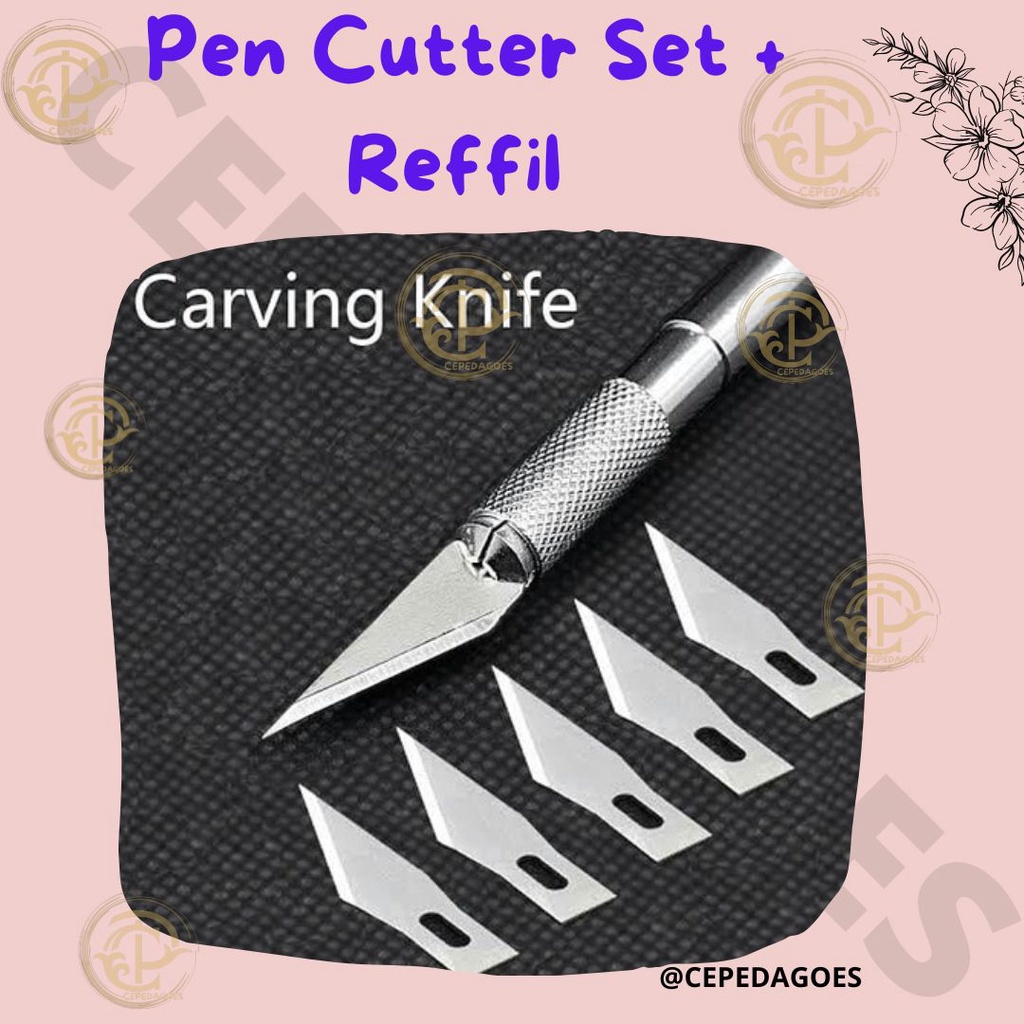 

✦BEST SELLER✦ Pen Cutter Pisau Presisi / Pen Cutter Set + Reffil 5 Pcs / pisau sayat bonsai pisau stek tanaman hias / Pen Cutter Set + Reffil 5 Pcs