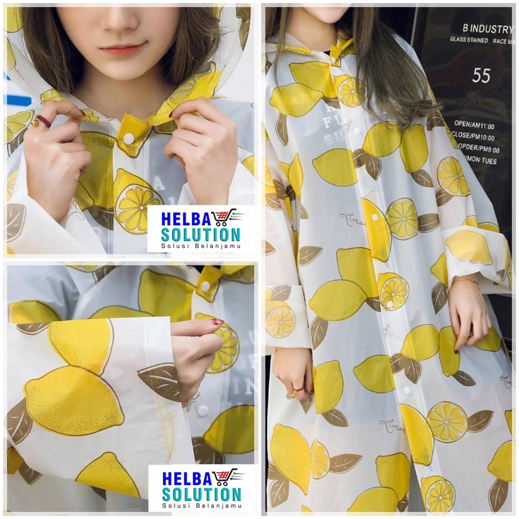 Jas Hujan Model Terusan Wanita Dewasa Dan Remaja Mantel Hujan Modis Kekinian Woman Fashion Raincoat