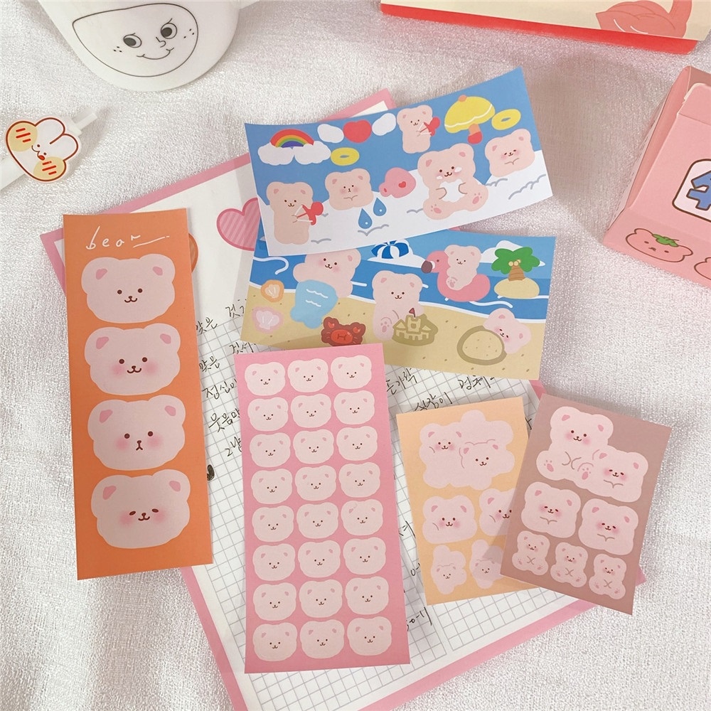 

Stiker Beruang Lucu Bear Sticker Cute Aesthetic untuk Scrapbook Jurnaling