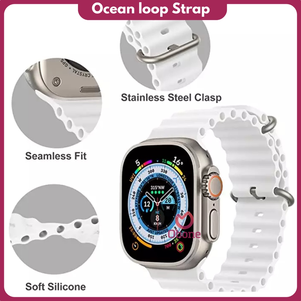 Ocean band Strap for iwatch 1 2 3 4 5 6 7 8 Ultra T500 T55 T500 Plus Pro S20 DT7promax IWO HW22 HW16 HW12 Hiwatch 8 i8promax49mm 45mm 44mm 42mm 41mm 40mm 38mm Tali jamtangan