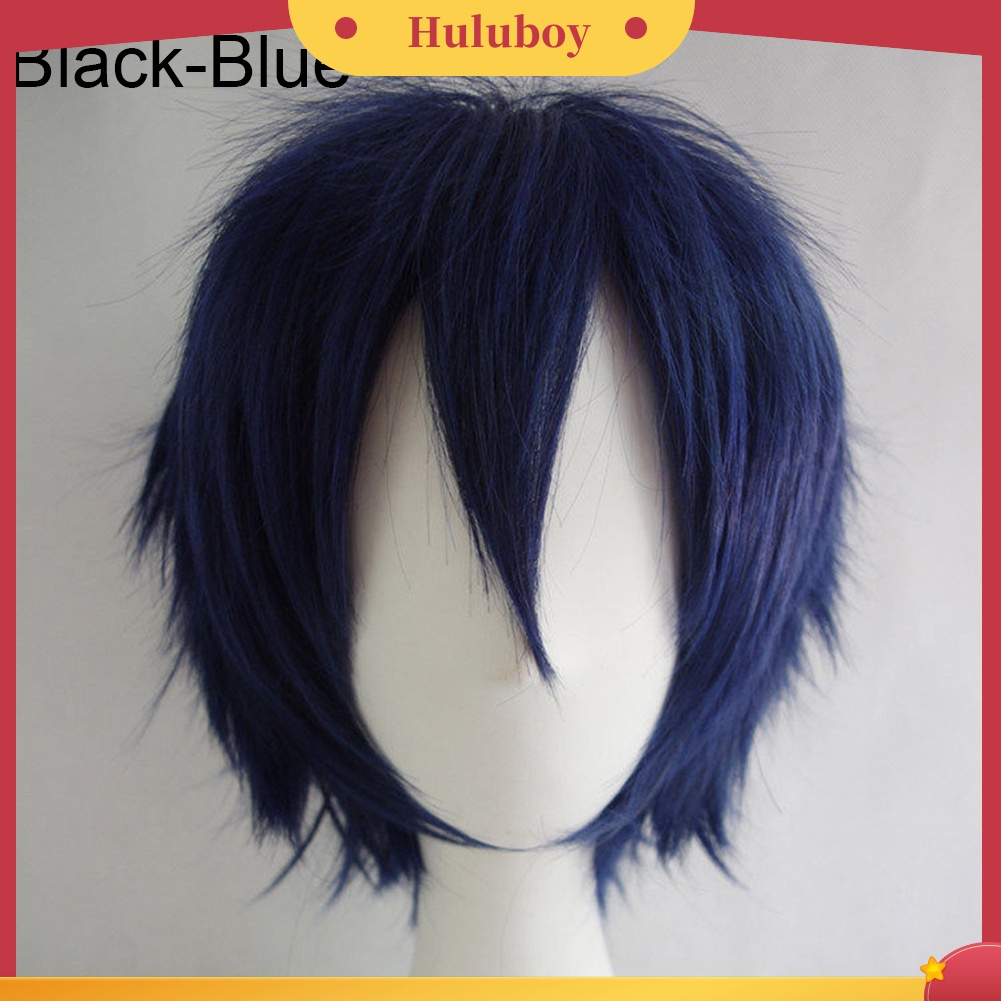Rambut Palsu Pria Dan Wanita Model Pendek Lurus Warna-Warni Untuk Pesta Cosplay Anime