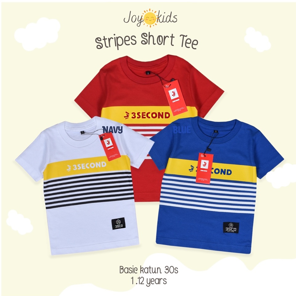 Joy Kids Baju Kaos Atasan Distro Salur  Anak Laki laki Umur 1-12 Tahun Cotton Premium