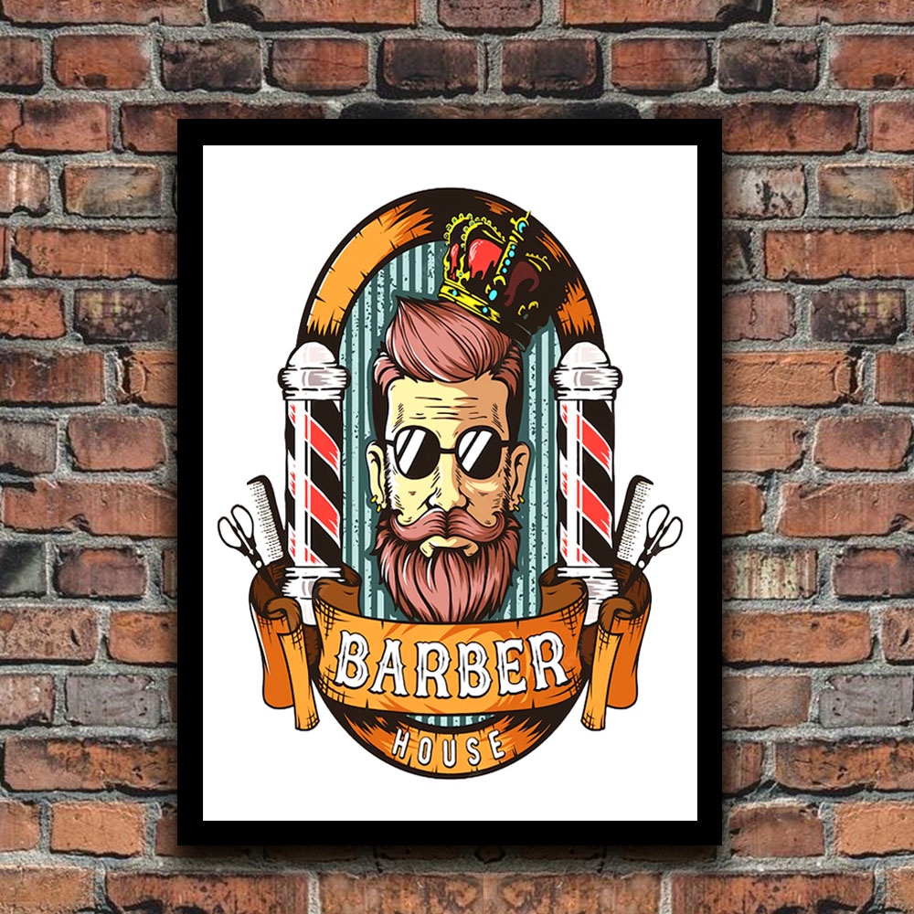 poster barbershop pangkas rambut 30x40 cm mdf