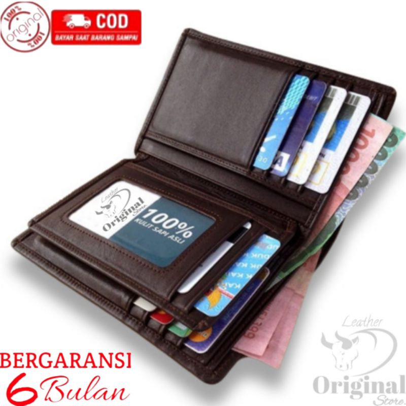 Dompet Kulit Pria 3/4 100% ORIGINAL Kulit Asli