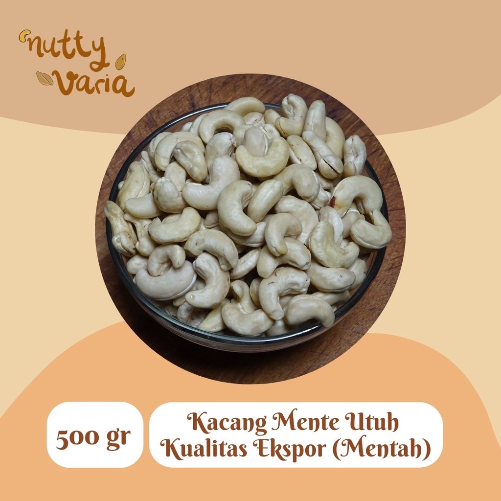 

Kacang Mente / Kacang Mede UTUH Mentah Kualitas Ekspor (500gr)