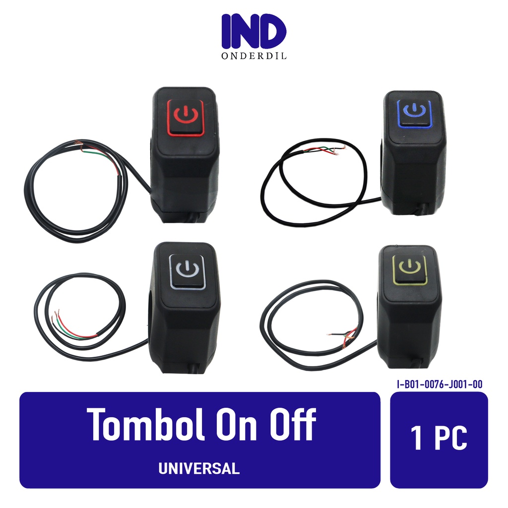 Tombol-Saklar-Swit-Switch On-Off 1 Tombol LED Stang-Setang Untuk Semua Jenis Motor-Universal