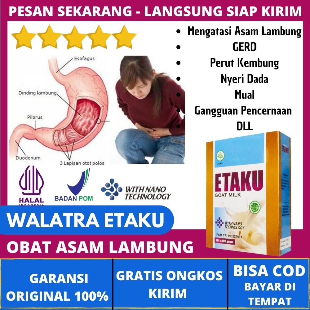 

Obat Asam Lambung Alami, Obat Asam Lambung Kronis / Akut, Asam Lambung Naik, Maag, GERD, Susu Penetral Asam Lambung, Kembung, Mual, Nyeri Dada, Perih Perut Melilit, Gangguan Pencernaan, Usus Kotor, Susah Bab - Herbal Walatra Etaku