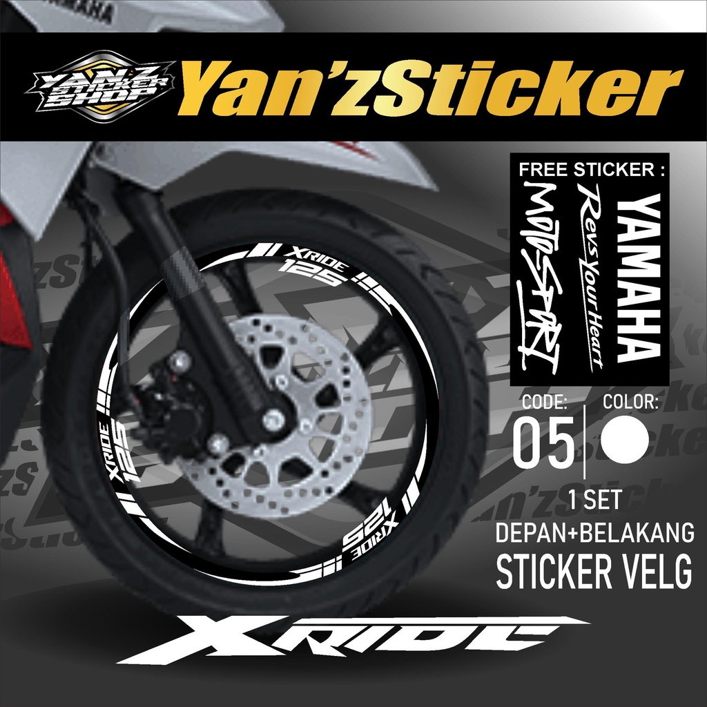 Aksesoris Stiker Cutting Sticker List Velg Motor Yamaha Xride 125 Lis Pelek Velk Variasi Set Depan B